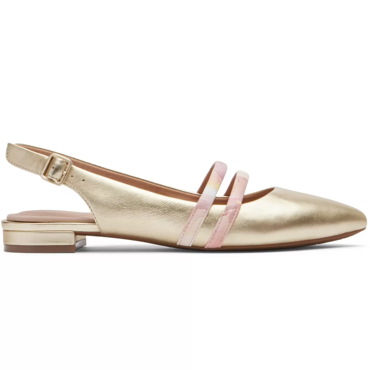 Sapatos>Rockport Mulhereses Oh alegria! Sapato Total Motion Adelyn Strappy Slingback Dourado/Rosa