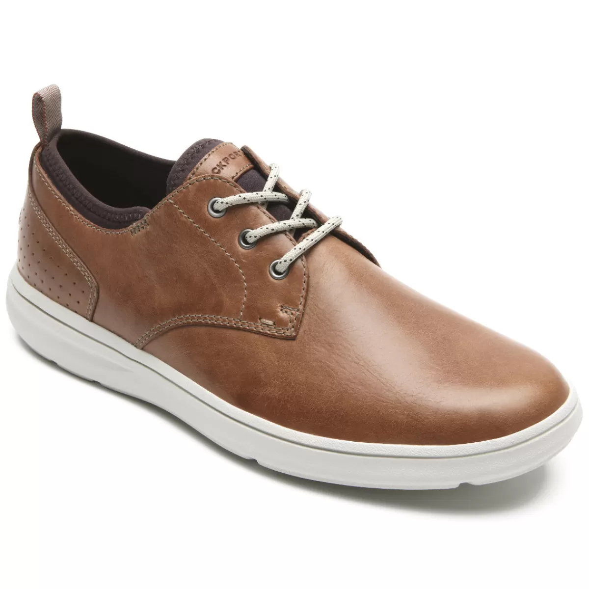 Oxfords E Cadarços>Rockport Oxford masculino Zaden com bico liso Couro Bronzeado Boston