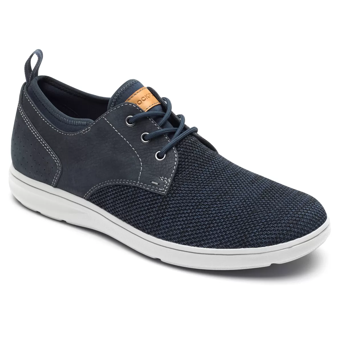 Oxfords E Cadarços>Rockport Oxford masculino Zaden com bico liso Nubuck/malha marinho