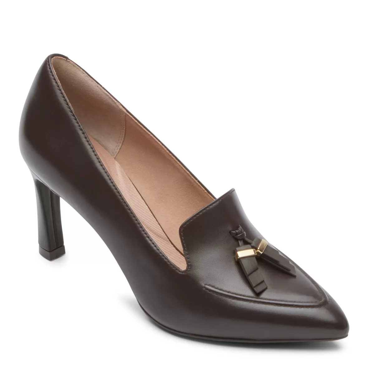 Mocassins>Rockport Pão Sheehan Orn Total Motion Feminino Couro de grão de café