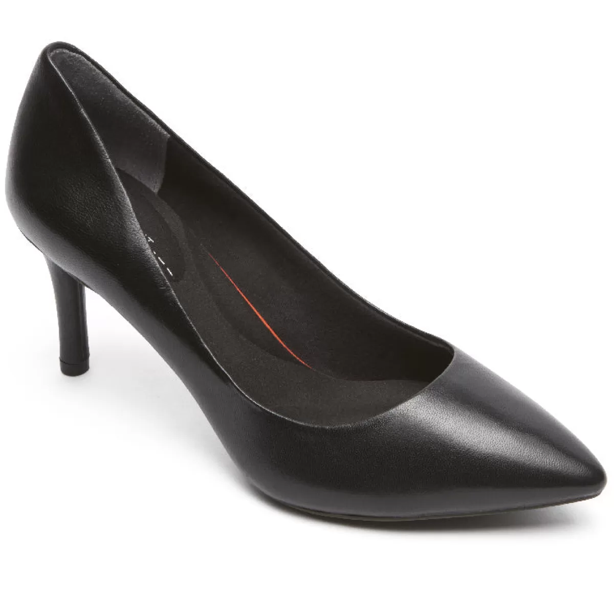 Saltos>Rockport Salto bico fino feminino Total Motion 75mm Couro preto