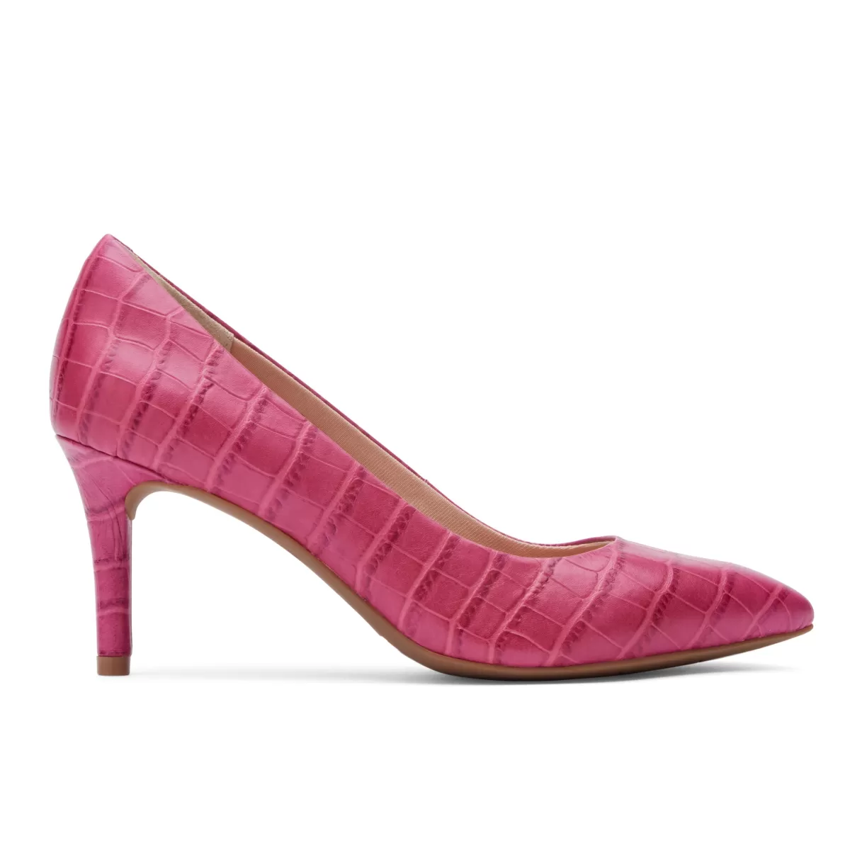 Saltos>Rockport Salto bico fino feminino Total Motion 75mm Sorvete de framboesa couro croco