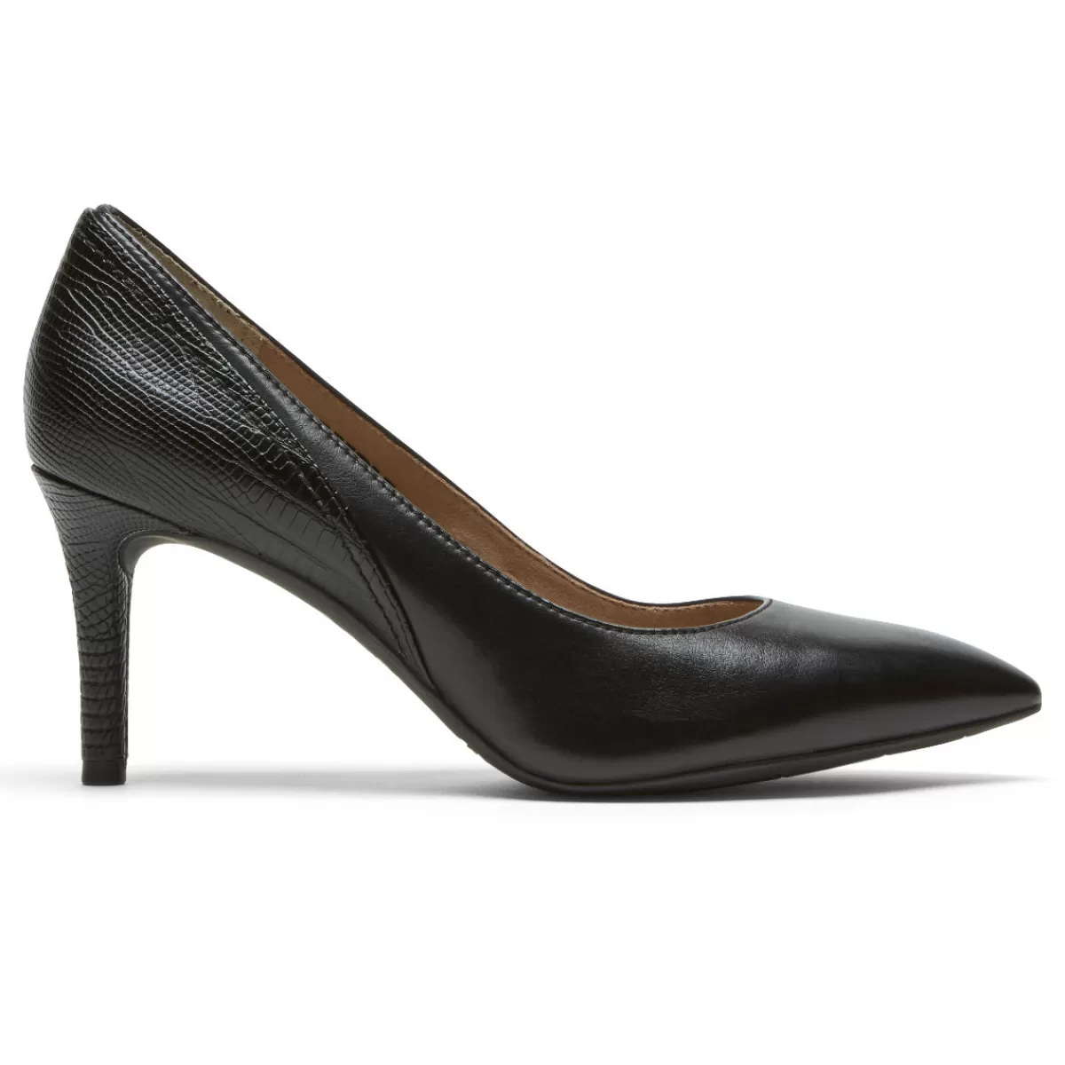 Saltos>Rockport Salto remendado feminino Total Motion 75 mm Preto/Lagarto