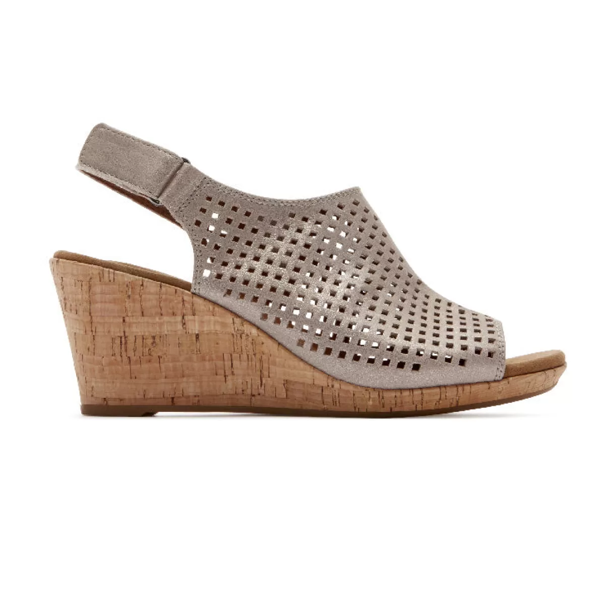 Sandálias E Cunhas>Rockport Sandália Feminina Briah Perfurada Slingback Couro Multi Cáqui