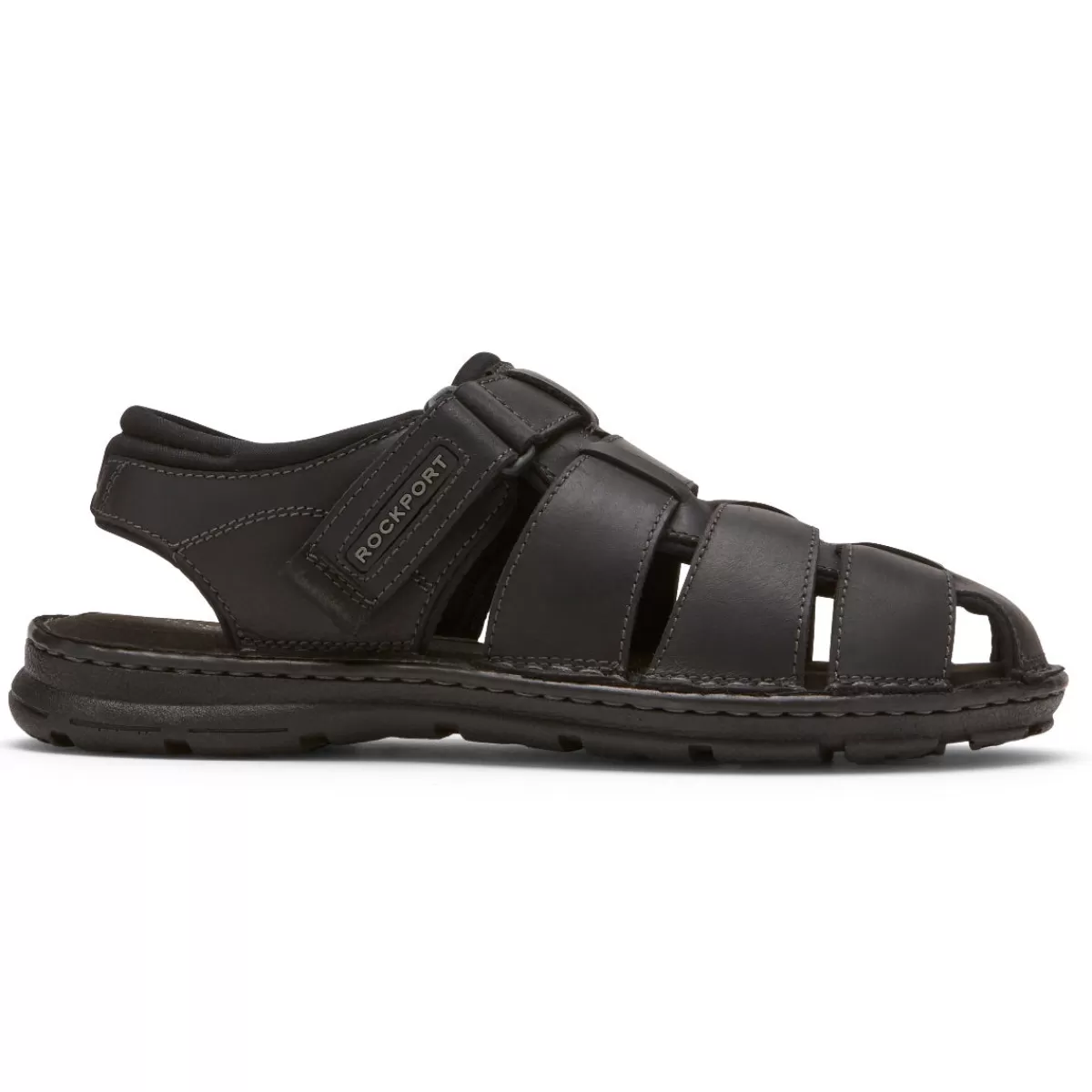 Sandálias>Rockport Sandália masculina Darwyn Fisherman Slingback Couro Preto 2