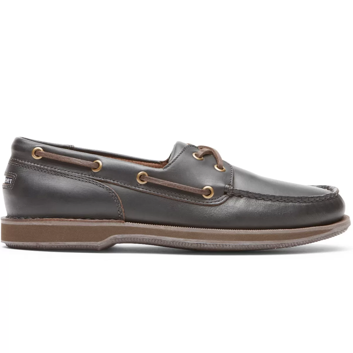 Sapatos De Barco>Rockport Sapato masculino Perth para barco Puxe para cima marrom escuro