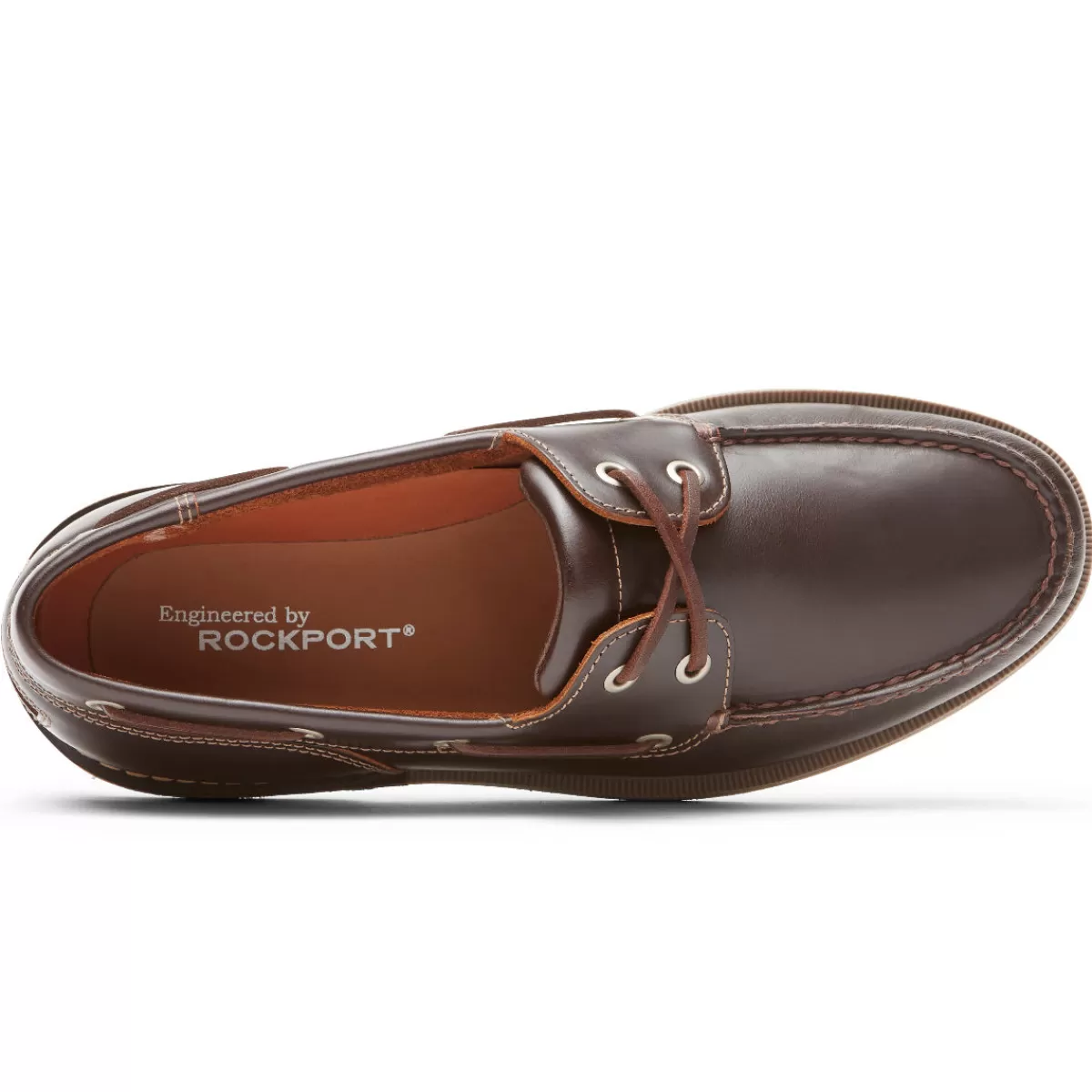 Sapatos De Barco>Rockport Sapato masculino Perth para barco Cera de Abelha/Castanho Escuro L