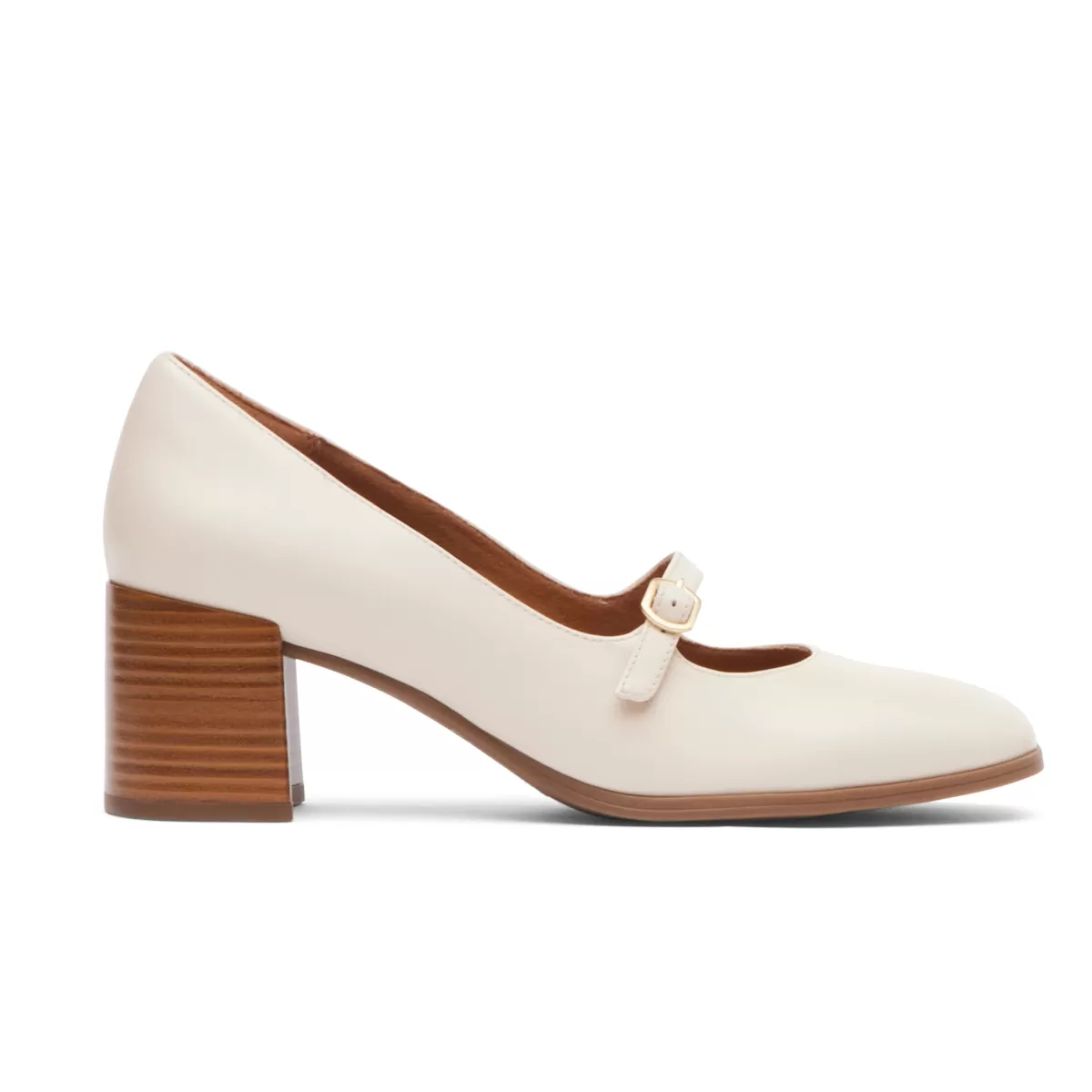 Saltos>Rockport Violetta Mary Jane Feminina Couro baunilha